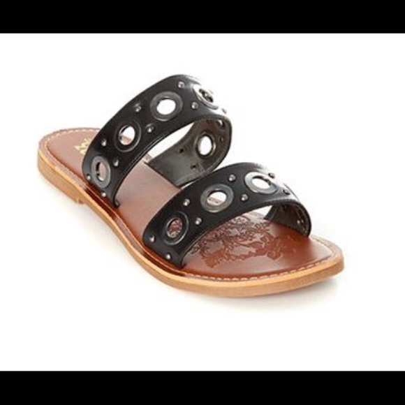 Vintage 93 Black Leather Sandals - Picture 2 of 2
